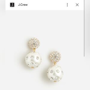 J. Crew Pave and Pearl Drop Earrings